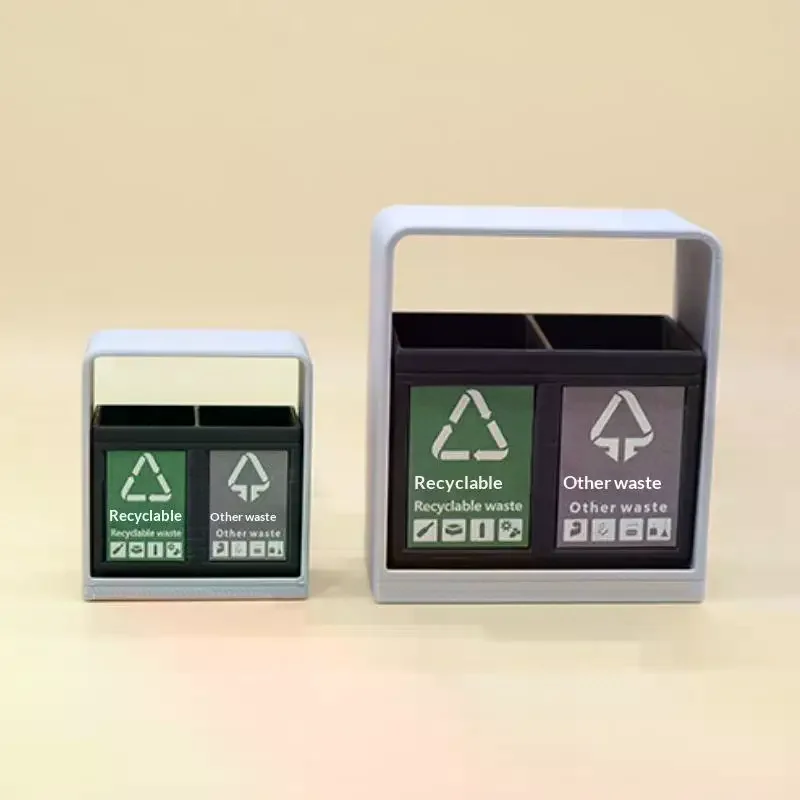 1Pcs Outdoor Sorting Bin Simulation Dustbin Model Dollhouse Mini Ornaments Park Scene Bin Decoration Play House Accessories Toys