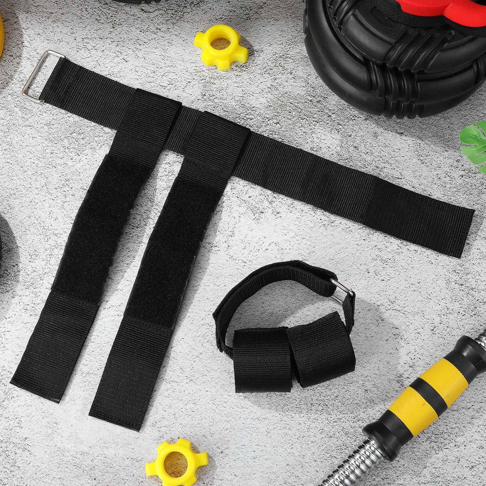 

2Pcs Adjustable Dumbbell Foot Straps Ankle Wraps for Weight Lifting Leg Exercise Hamstring Workout Equipment Home Gym