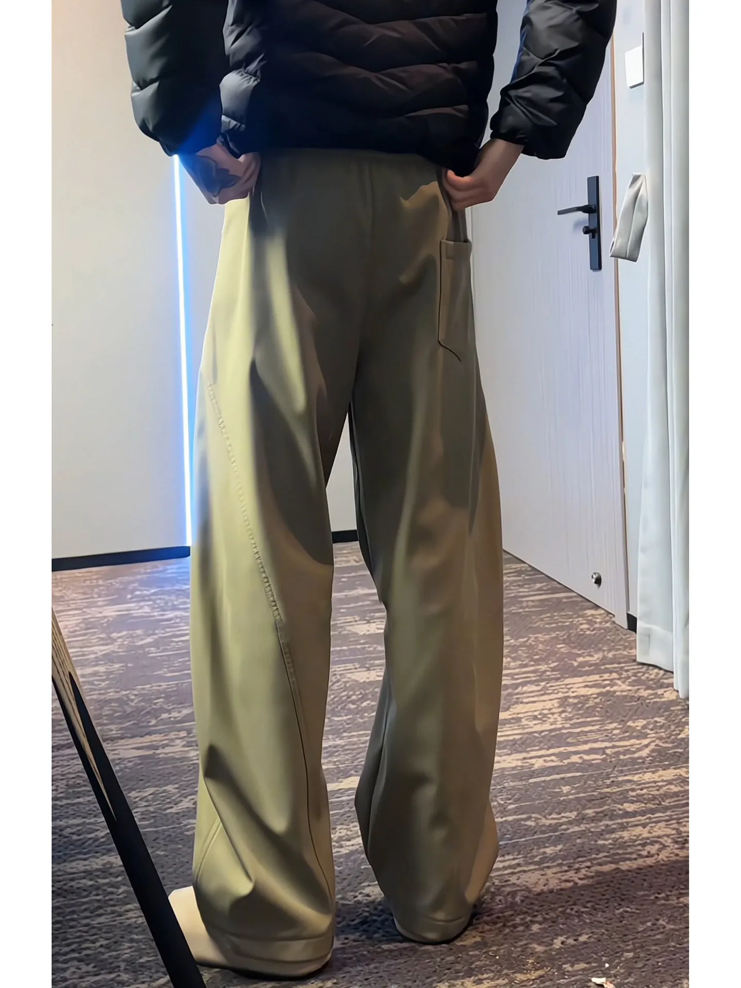 

Military een Fce Lined Thiened Knife Men's Winter American Sle Wide Leg Pants Spor Casual Straight Leg Trousers