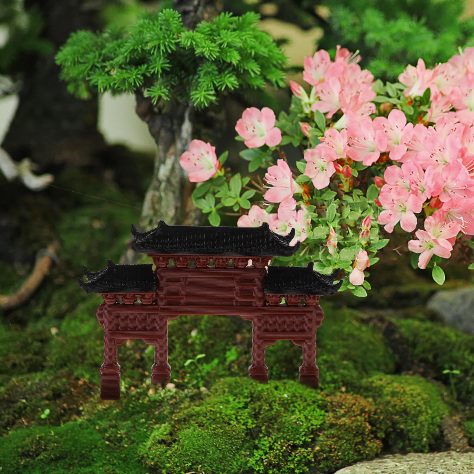 Mini Ornement Portique Commémoratif Chinois Traditionnel en Résine, Décoration Micro-Paysage pour Aquarium, Bassin à Poissons, Jardin, Artisanat Ancien