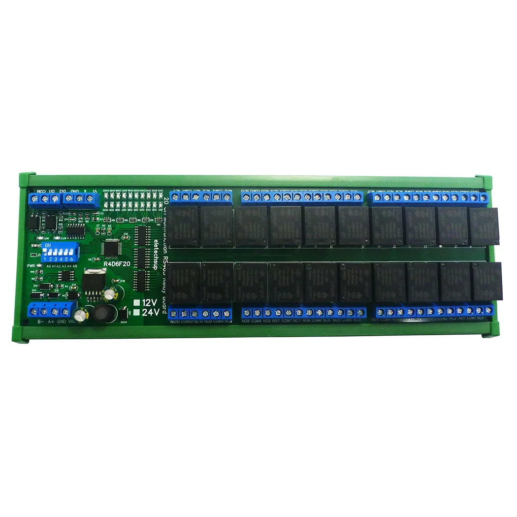 

DC 12V/24V 20Ch Multifunction RS485 Relay Board 20DO 2DI 2AI PLC IO Expanding Module Modbus RTU 4-20MA 0-10V Relay Module