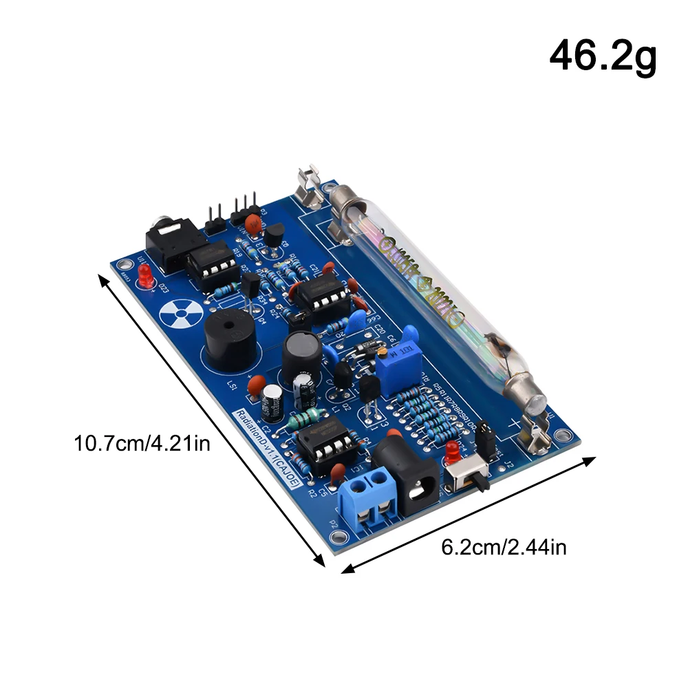 Imagem -04 - Diy Montado Geiger Contadores Kit Geiger Contador Módulo Miller Tubo gm Detector de Radiação Nuclear com Som Luz Alarme