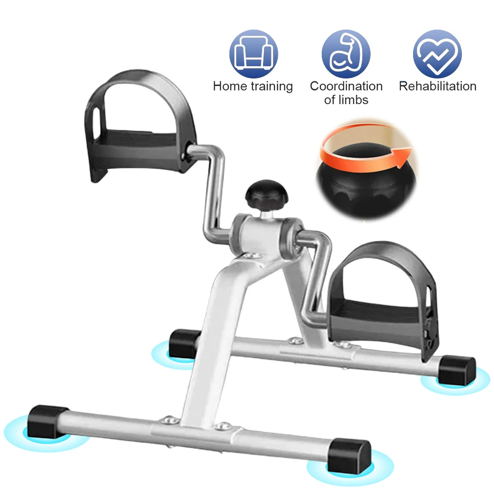 Mini Foldable Arm Leg Exercise Bike with Adjustable Resistance Under Desk Bike Cycle Pedal Exerciser for Home Exercise