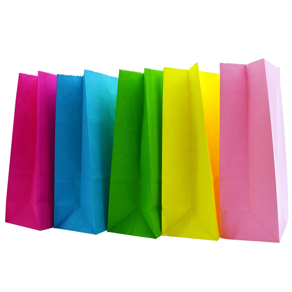 Kraft Paper Bags Solid Color Wedding Party Favor Treat Candy Buffet Bag/Envelope Gift Wrap 9*6*18cm