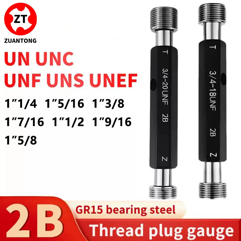 

1PCS 2B 1''1/4 1''5/16 1''3/8 1''7/16 1''1/2 1''9/16 1''5/8 UN/UNC/UNF/UNS/UNEF America Standard Fine Thread Plug Gauge Measure