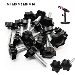 5/10PCS M4-M10 Star Shape Thread Clamping Handle Bolt Bakelite Hand Knob Tightening Screw Industry Equipment Plastic Steel