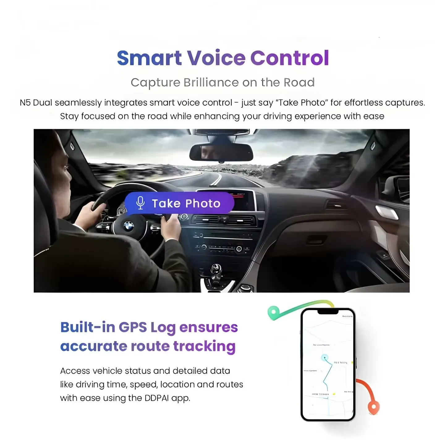 DDPAI N5 듀얼 대시캠 전후방 4K+1080P UHD 대시 카메라 차량용 DVR 알베이스 레이더 야간 시야 WiFi ADAS GPS 자동 녹화기