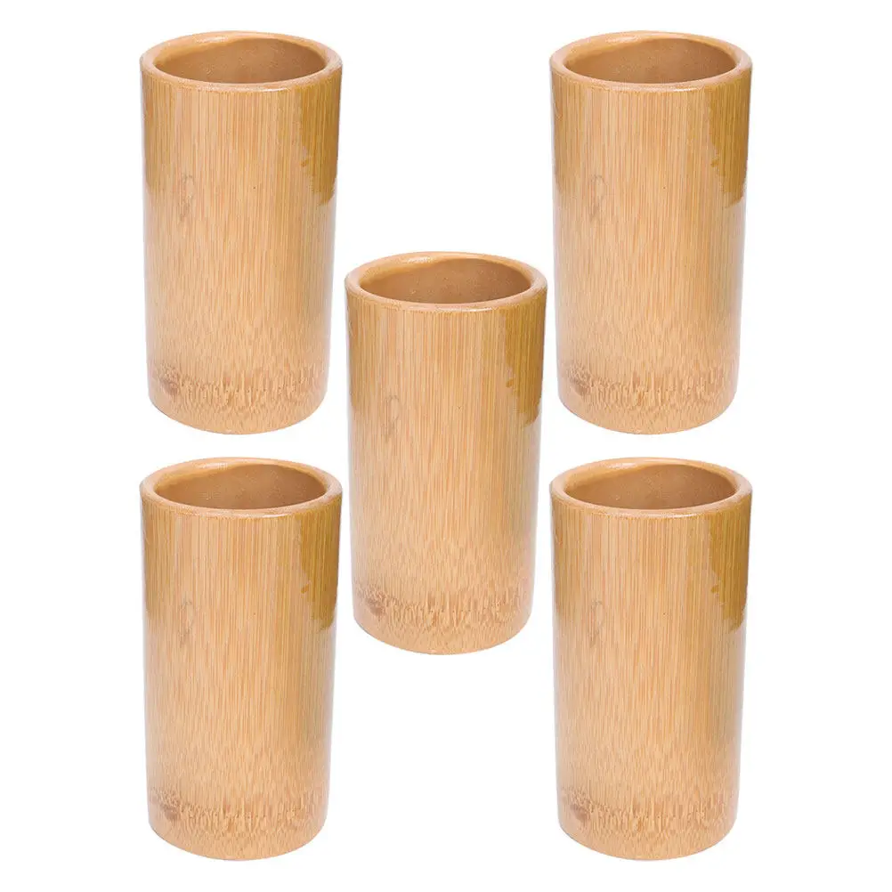 5Pcs Bamboo Cupping Cup Sturdy Wear Resistant Small Massage Cups Spa Therapy Muscle Cupping Device Reusable Body Jar
