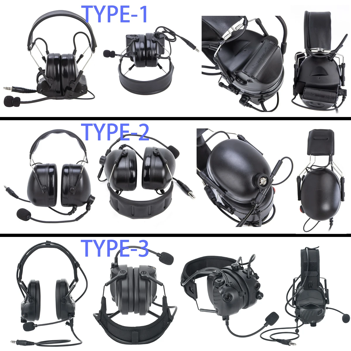 Zestaw słuchawkowy YiNiTone MT U94X PTT NATO z aktywną redukcją szumów i skórzanym pałąkiem na głowę do radiotelefonów Motorola EP450 PRO1150 CP100 TYT walkie-talkie