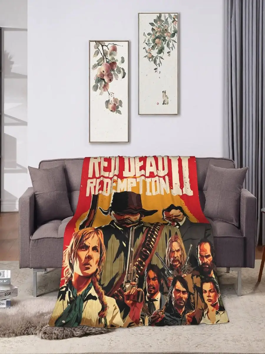 Red Dead Redemption  Soft Plush Throw Blanket  Graphic Flannel Blanket for Bed Outdoor Travel Sofa Lightweight  Cozy