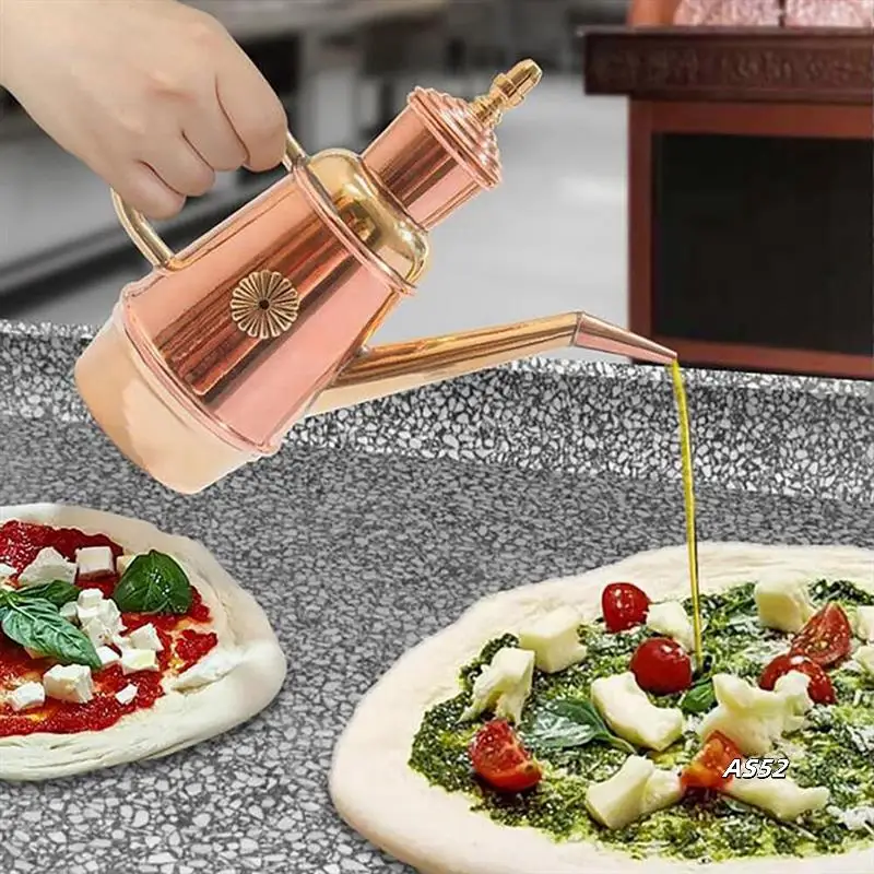 

Бутылка-дозатор оливкового масла, медный горшок для масла ручной работы для кухни, ресторана, пиццы, магазина