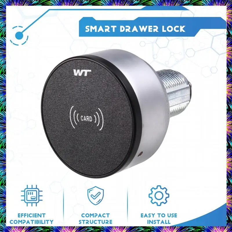 ZIZI Office Desk Smart Lock 30Mm Smart Card Door Lock For File Cabinets, Wardrobes, Mailboxes Home And Office Use