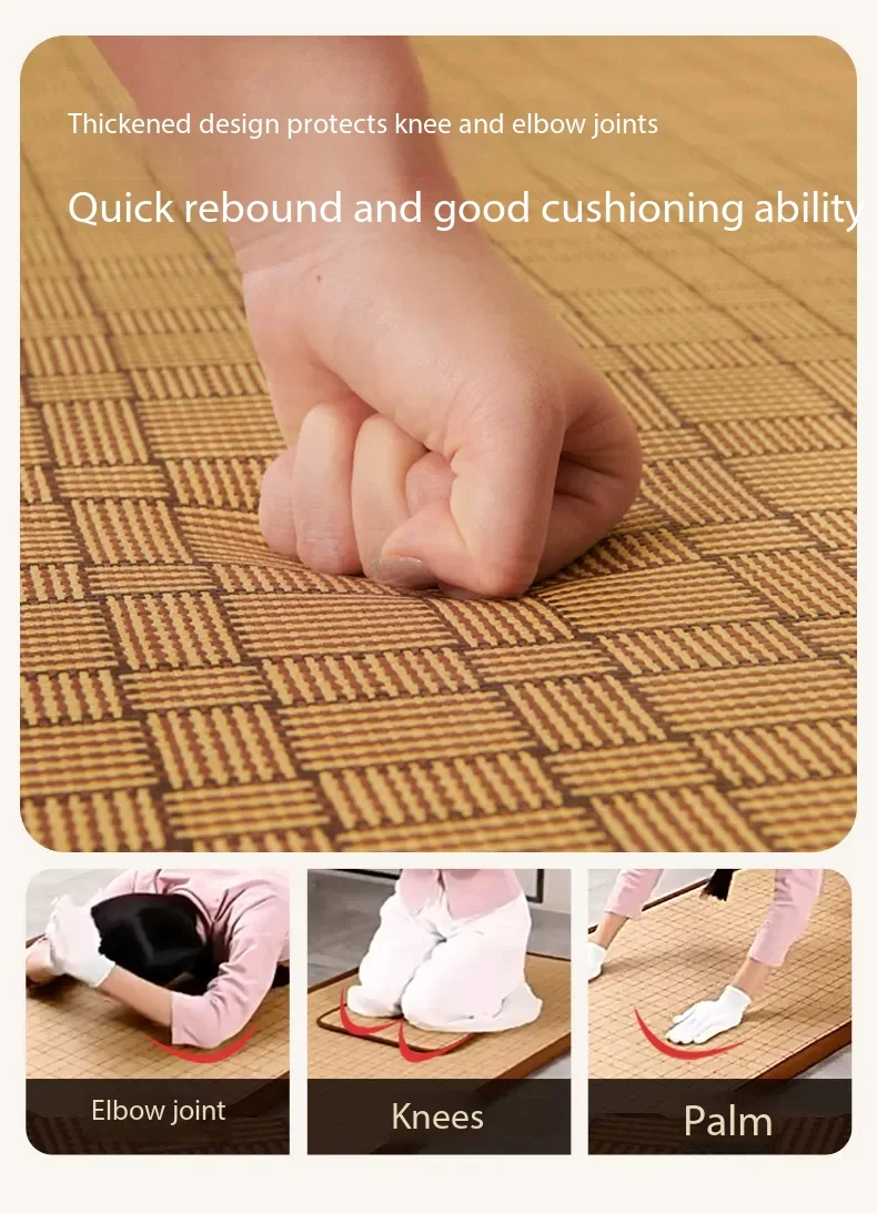Large Anti-slip Natural Rattan Woven Meditation Pad Extra Thick Smooth Zazen Cushion Home Yoga Prayer Floor Mat
