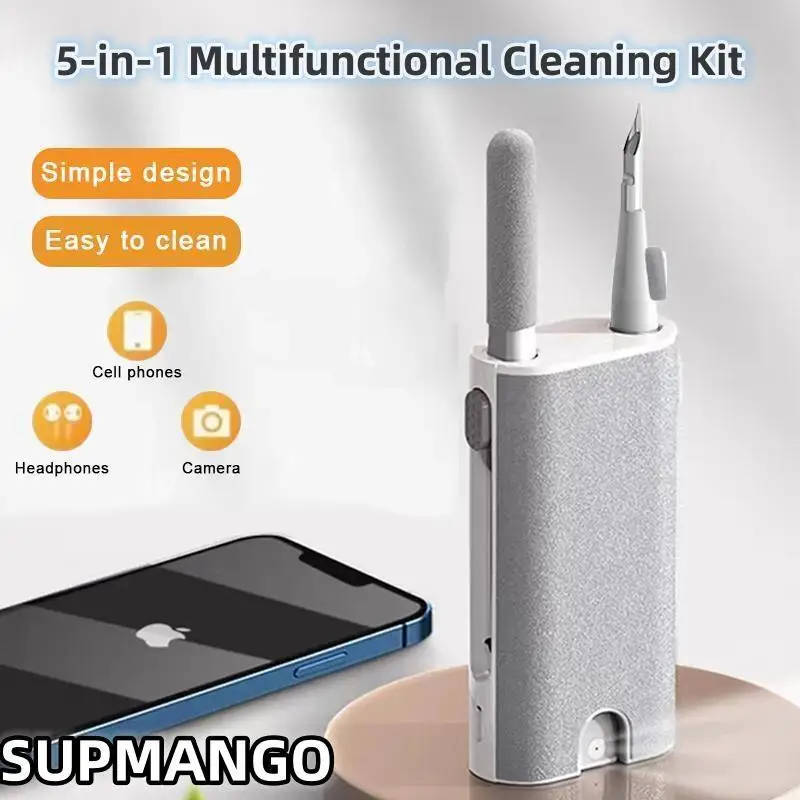 5 in 1 Earphone Cleaner Brush Kit Camera Phone Tablet Laptop TV Screen Cleaning Tools Headset Cleaning Pen