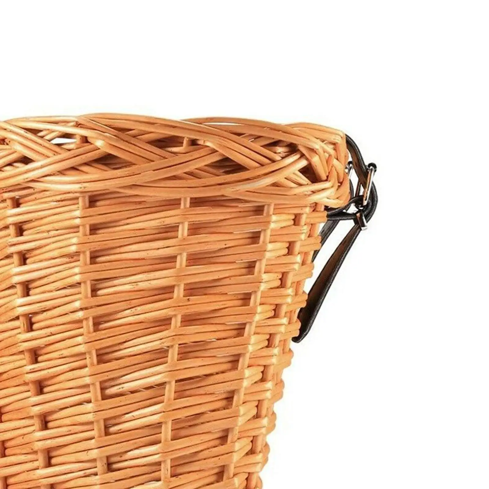 Detachable Bicycle Front Basket Handmade Wicker Handlebar Bike Basket Large Capacity Storage Basket