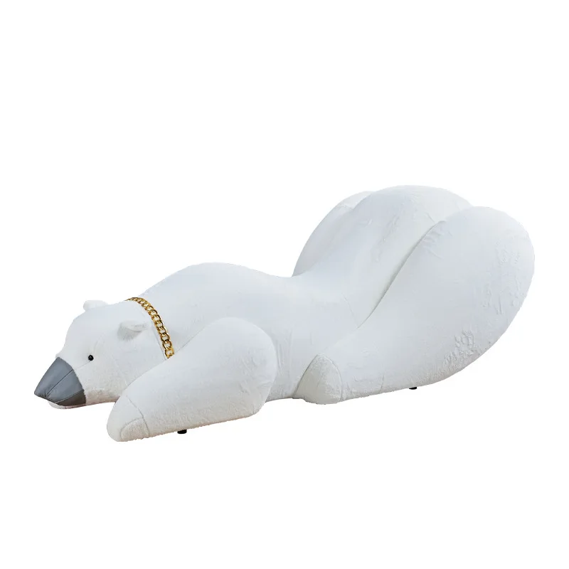 

Sofa chair styling cotton cashmere showroom ornament creative living room bedroom leisure polar bear recliner