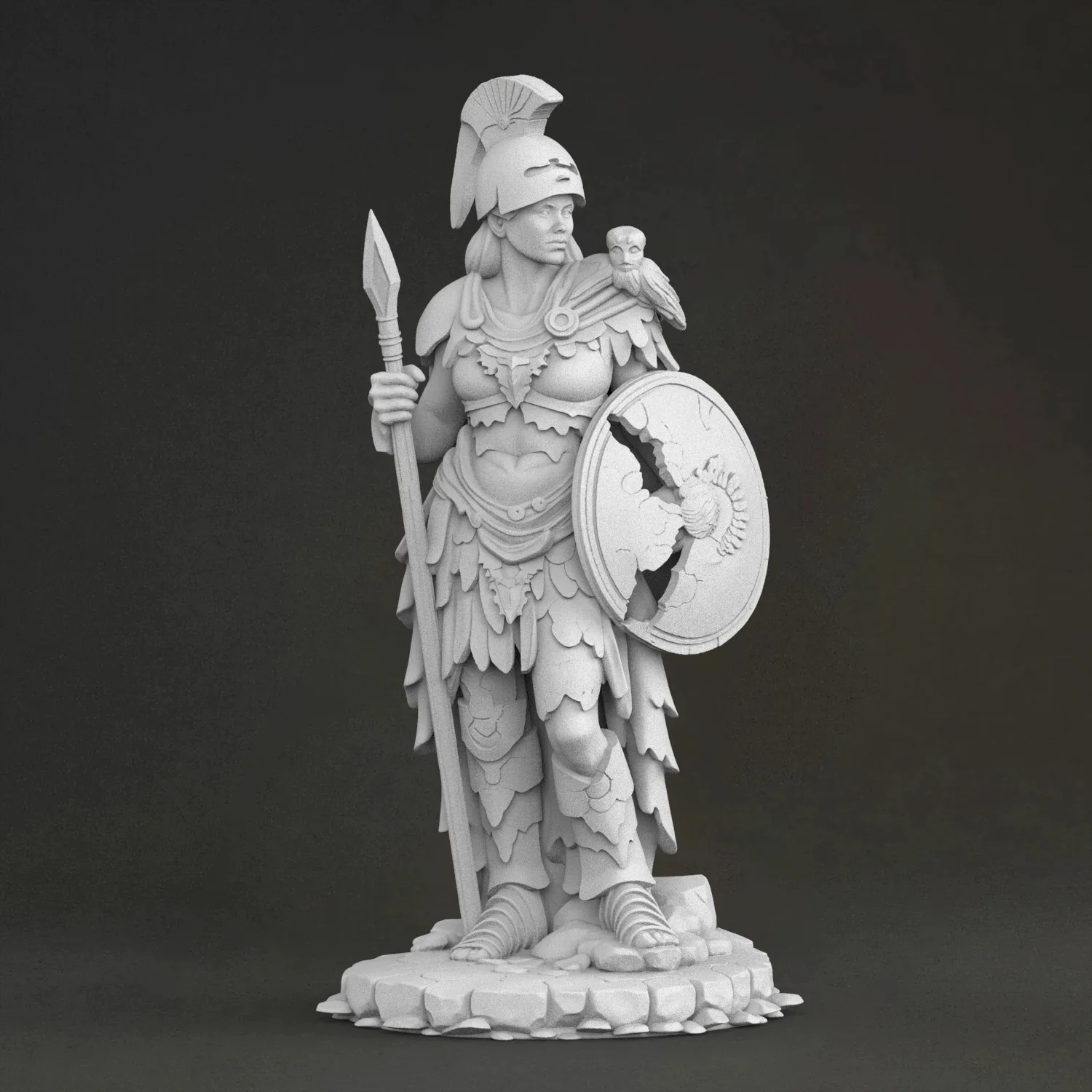 'Broken Athena' Sculpture, 3D Printed Resin Material, Hand-Painted, Plaster-Like Textured Decoration (Ships Within 10 Days)