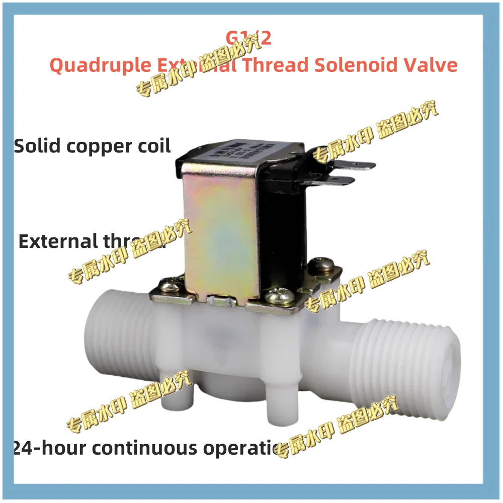 Plastic Solenoid Valve 4-Port 1/2