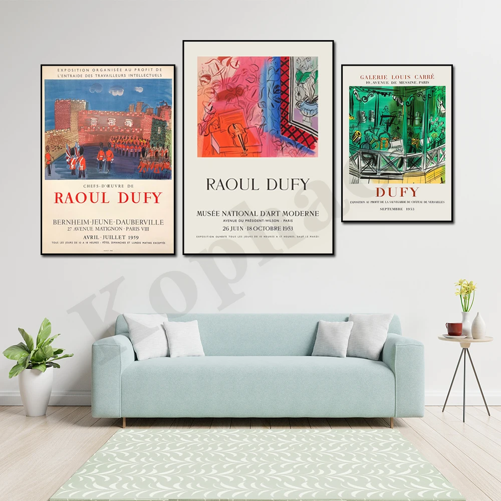 Raoul Dufy Abstract Vintage French Tower Spring Flowers Cityscape Paris Exhibition Poster