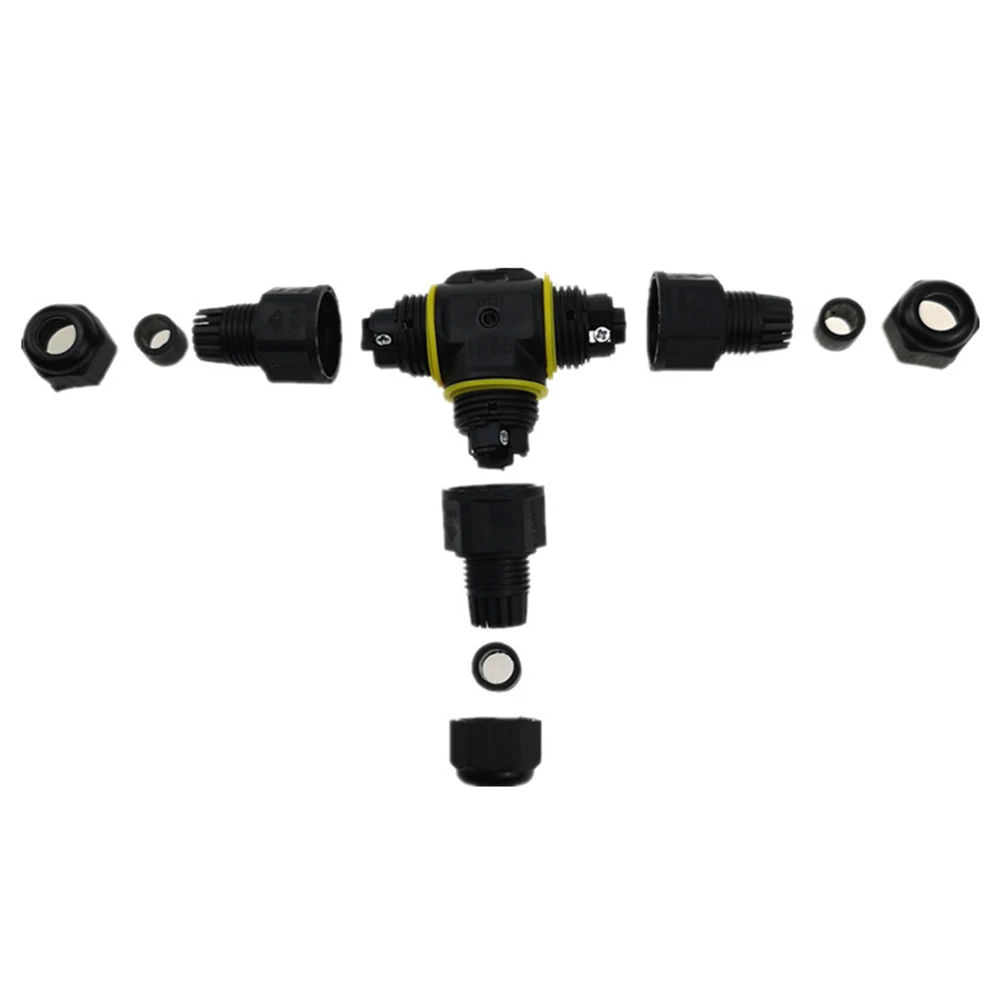 

1pc Waterproof Cable Connector T-Shaped 3-Core Lamp Cable For Outdoor Garden Park Street Light Flood Lighting