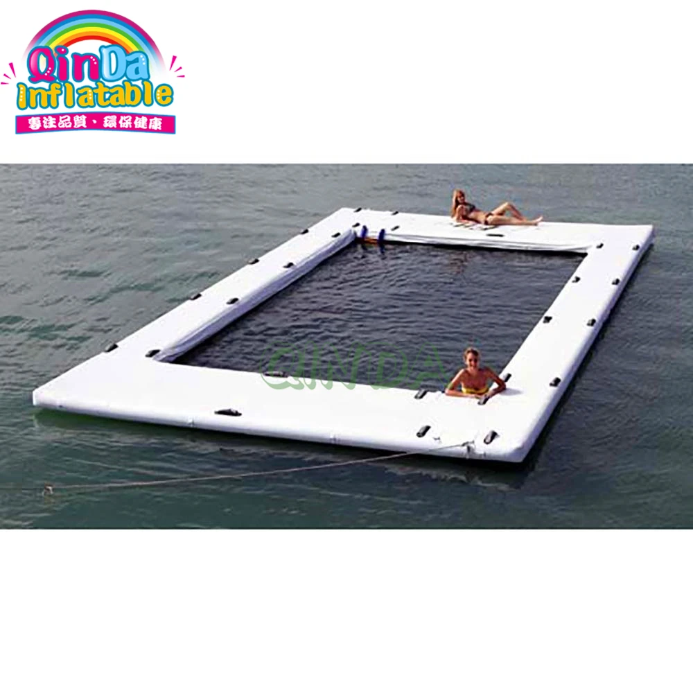 

Giant Jellyfish Protection Floating Mat Inflatable Sea Pool With Net For Yacht