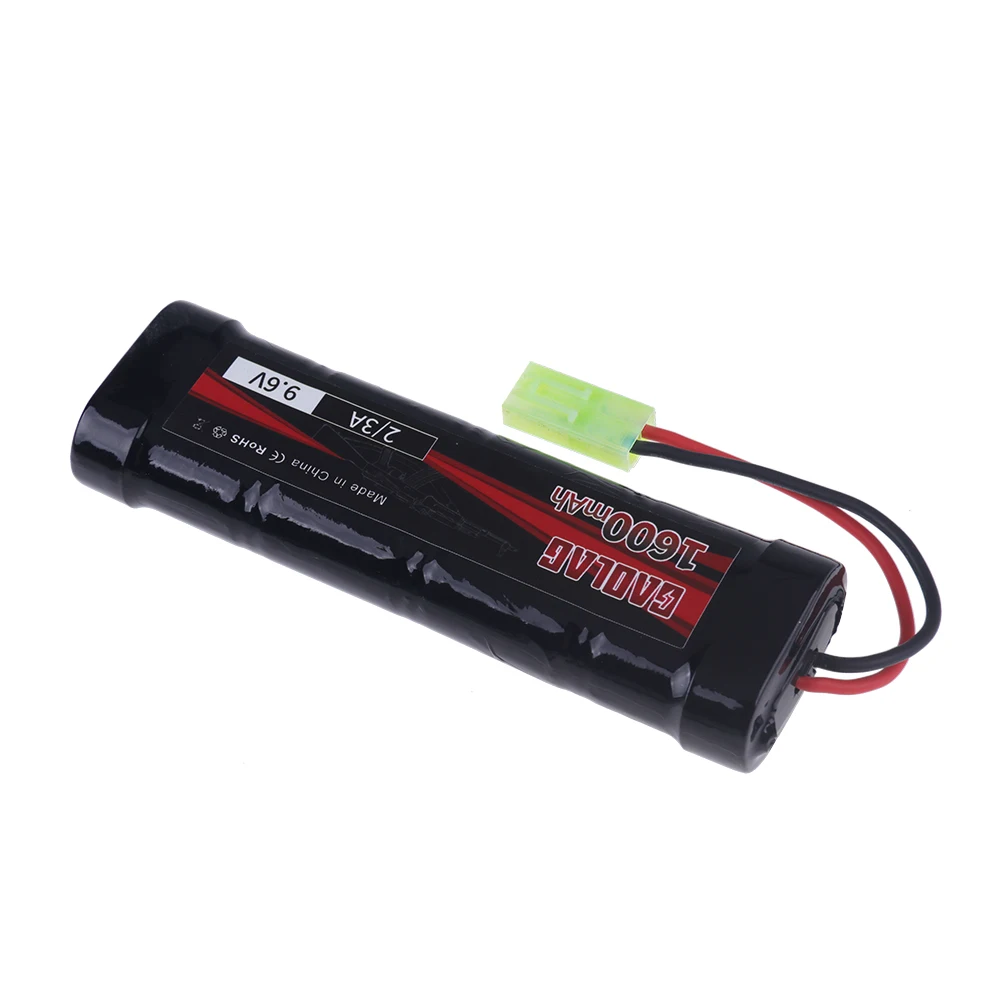 NiMH 2/3A 9.6V 1600mAh Flat Battery Pack with Mini Tamiya Connector  for Airsoft Guns Mini AK series or modified AEG\'s Parts