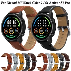 Correa de cuero para Xiaomi Mi Watch, pulsera de 22mm, Color/Color 2/S1 Active/S1 Pro/Mi Watch S2 de 46mm y 42mm