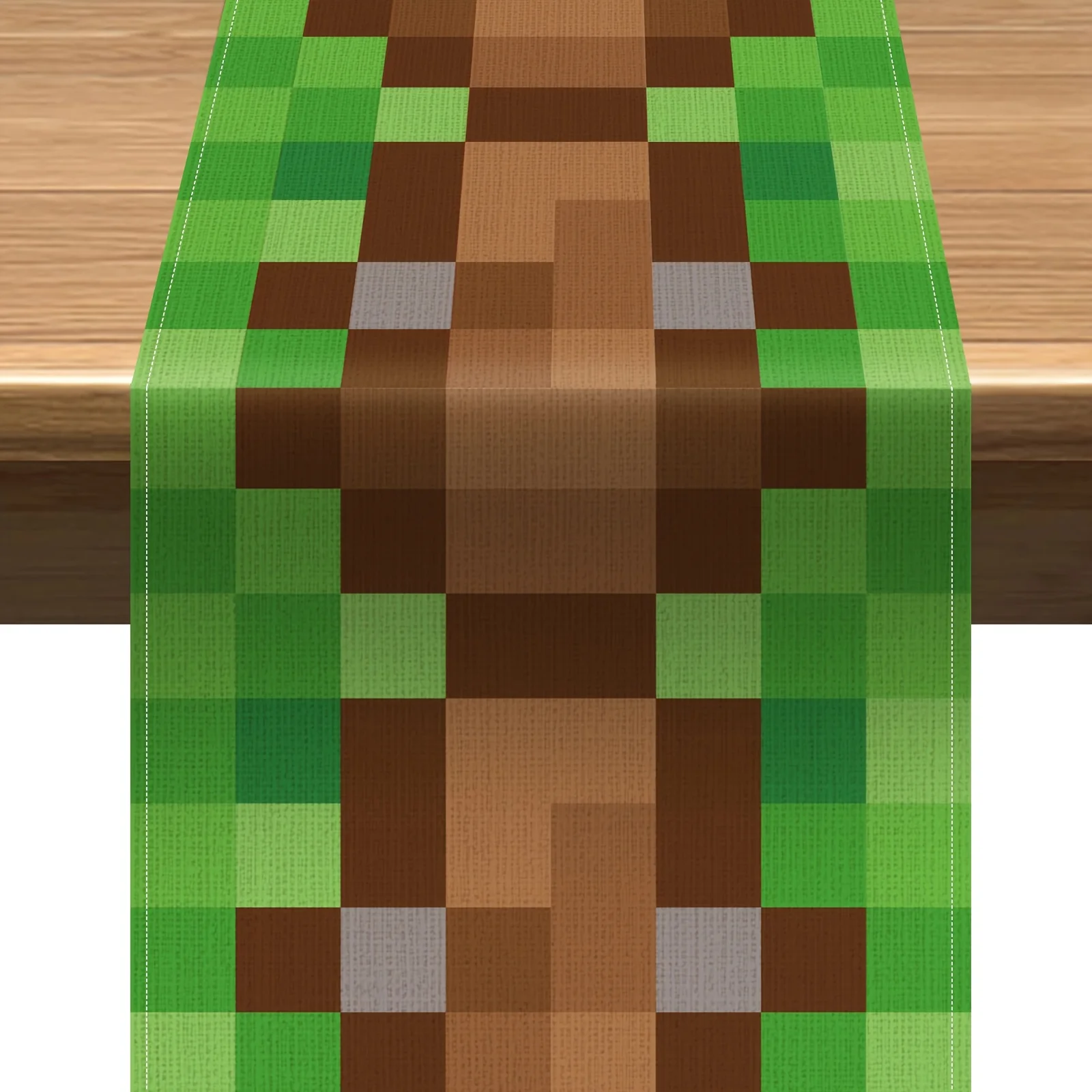 Classic 8-Bit Video Game Table Runner, Retro Pixel Art Design, Perfect Table Centerpiece for Gamers, Parties & Home Decor