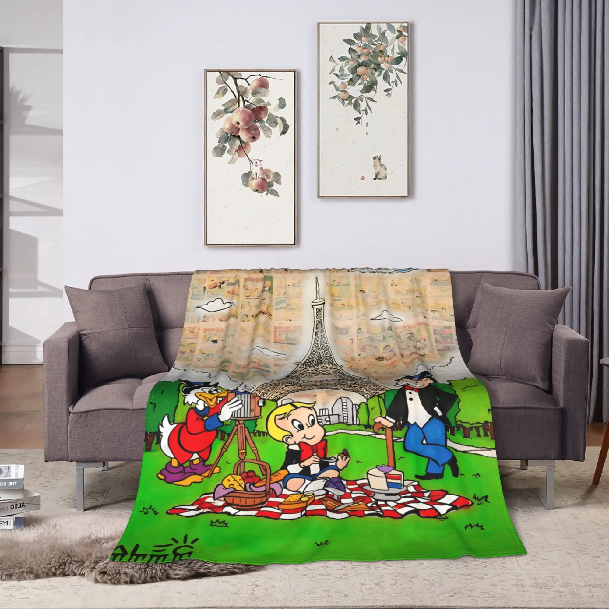 Monopolys Money Dance Blanket  Camping Flannel Bedding Throws For Living Room Warm Soft Design Quality Bedspread Gift
