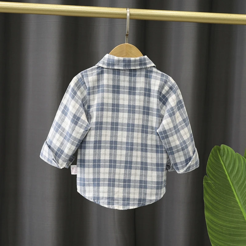 Fashion Children Shirt For Boys Korean Spring Autumn Toddlers Outerwear Cotton Plaid Tops Boy Casual Coat Kids Clothes