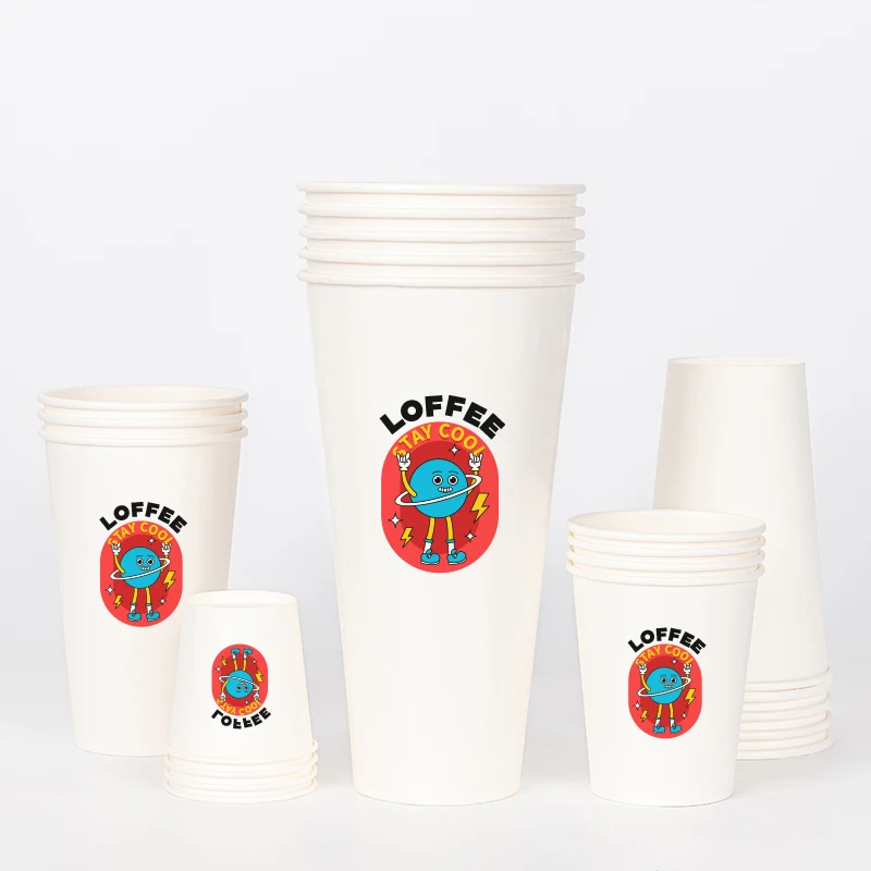 custom.LOKYO Take Away White Big Size 44oz Cola Cup Pla Degradable Custom 1.3L Disposable Paper Cup Cold Drink - view 6