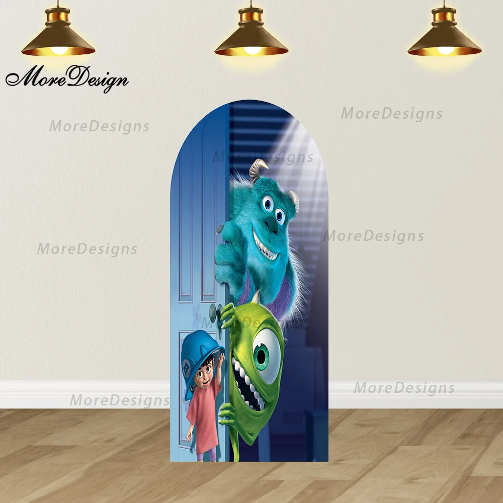 Monsters University Arch Photo Backdrop Kids Birthday Party Arched Covers Baby Shower Decoration Doubleside Photography Props