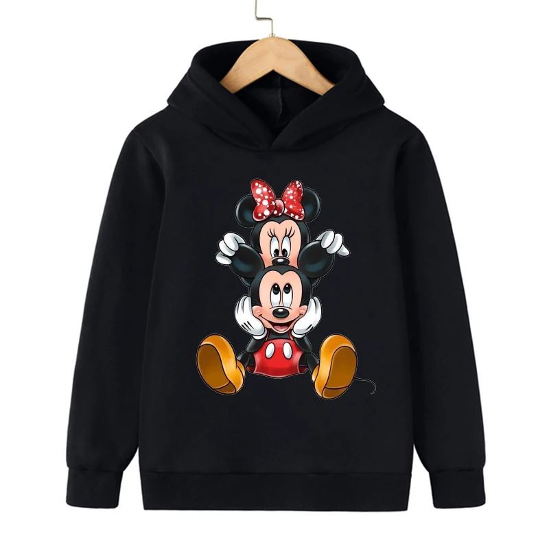 Y2K 90s Cute Cartoon Manga Anime Disney Mickey Minnie Mouse Hoodie Children Clothes Kid Girl Boy Sweatshirt Hoody Baby Top