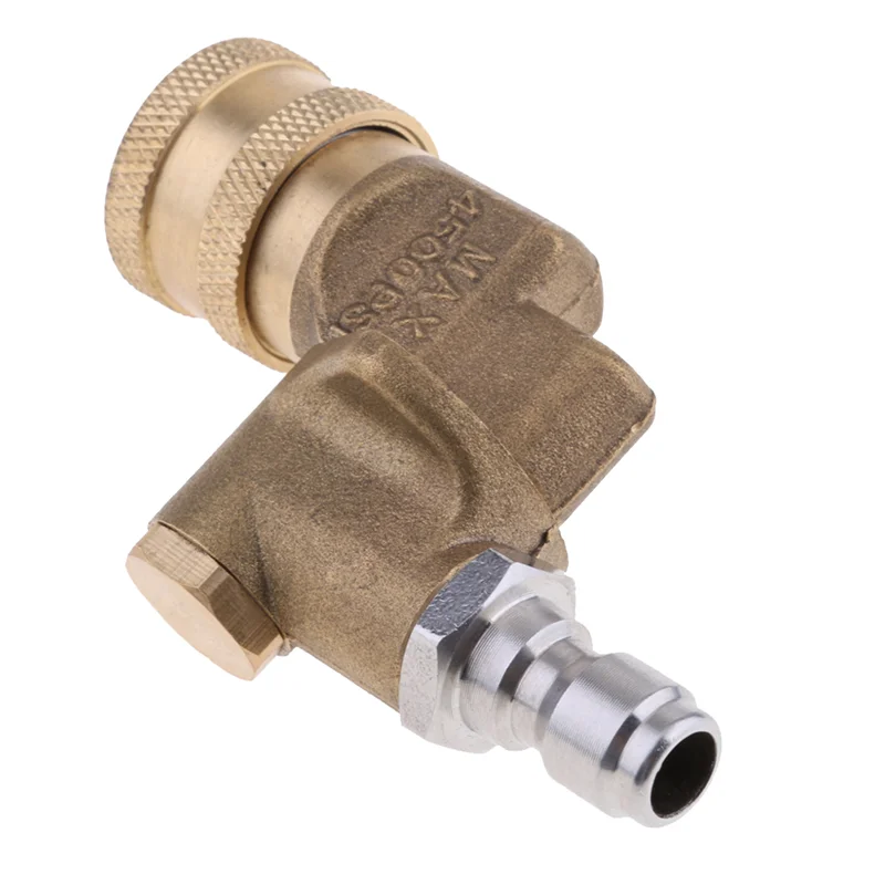 Brass Pivoting Coupler W/1/4inch Quick Connection Attachment Gutter Cleaning Adaptor for High Pressure Washer 180 Degree