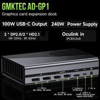 GMKtec AD-GP1 Graphics Card 6 in 1 RX 7600M XT PCIE 4.0 *4 Oculink & USB4 2*DP2.0 / 2*HD2.1 240W Power Supply 100W USB-C Output