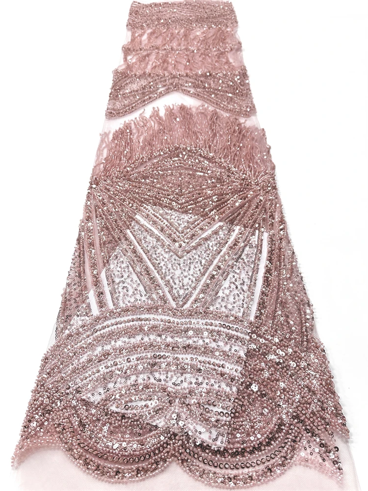 

Новейший дизайн 2026 года: Африканское роскошное кружево с бисером и пайетками, французская ручная вышивка, нигерийское тюлевое кружево для свадебных и праздничных платьев