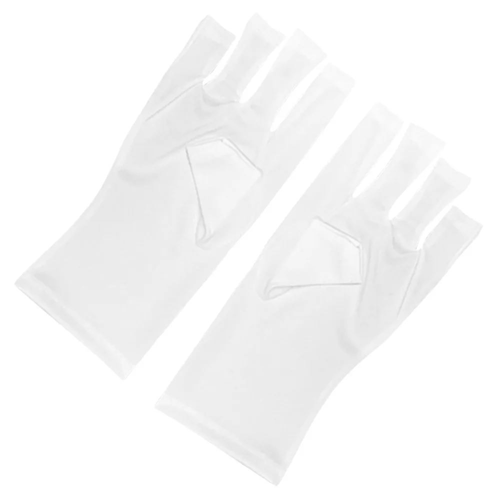 1 paire de gants Uv demi-doigt Nail Art manucure Protection demi-doigt gants Uv Gel traitement soins de la peau cadeau pour les femmes