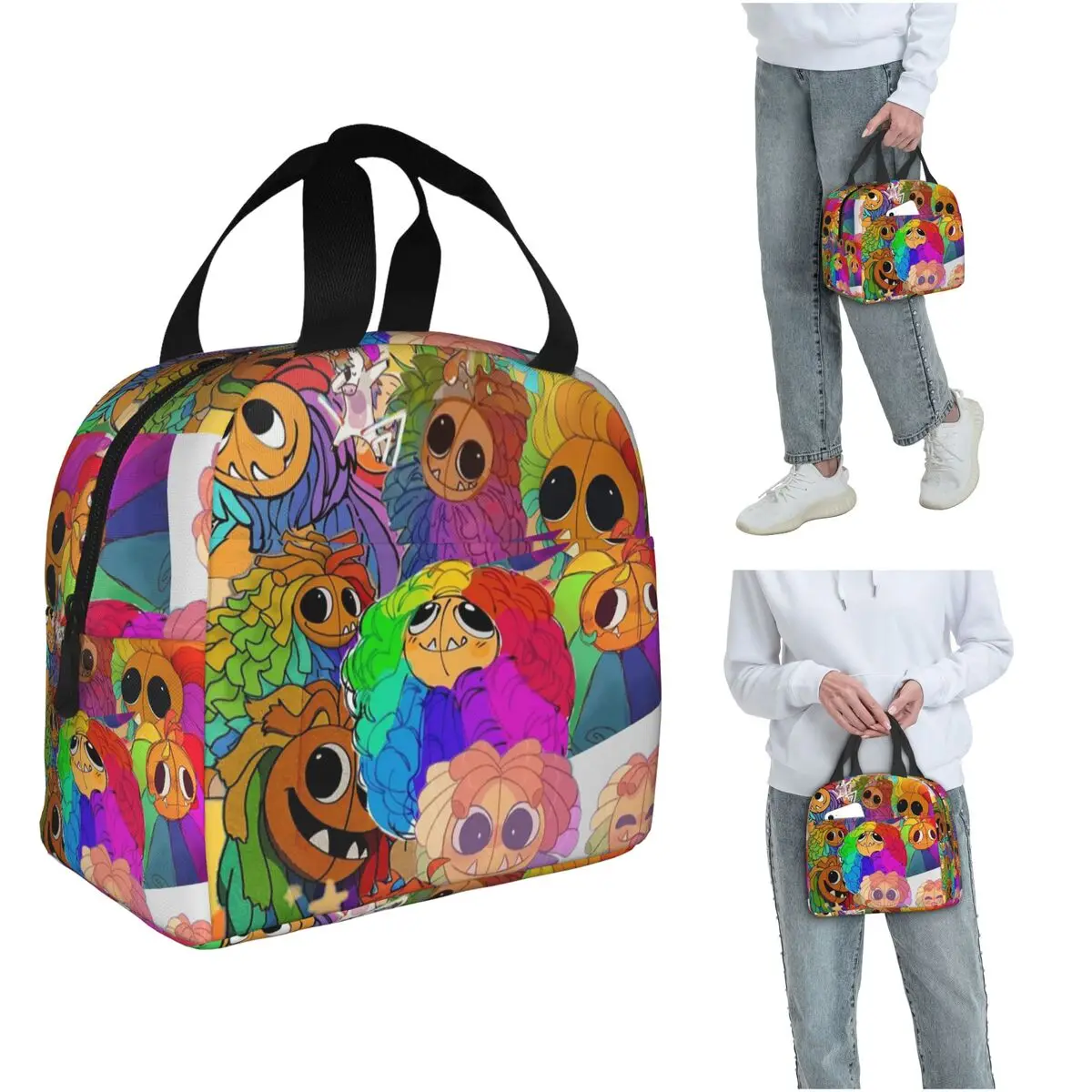 

Funny Yarnaby Plush Critters Insulated Lunch Bag for Women Office Cooler Thermal Food Box Tote Portable Lunch Boxes Container