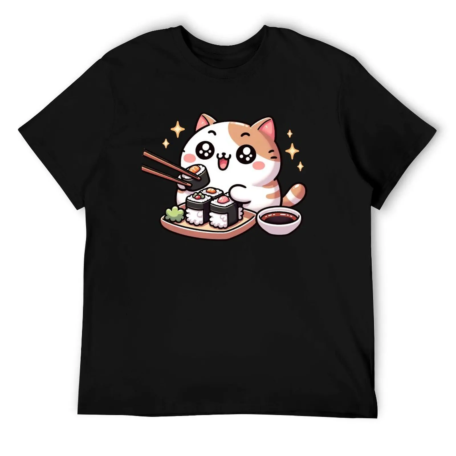 

Sushi Paws: Adorable Nigiri Nibbles with Kawaii Cat T-Shirt t shirt man cotton men t shirt cotton 100% T-Shirt