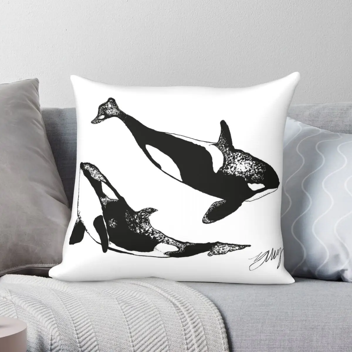 Killer Konnection Pillowcase Polyester Linen Velvet Pattern Zip Decor Pillow Case Car Cushion Cover