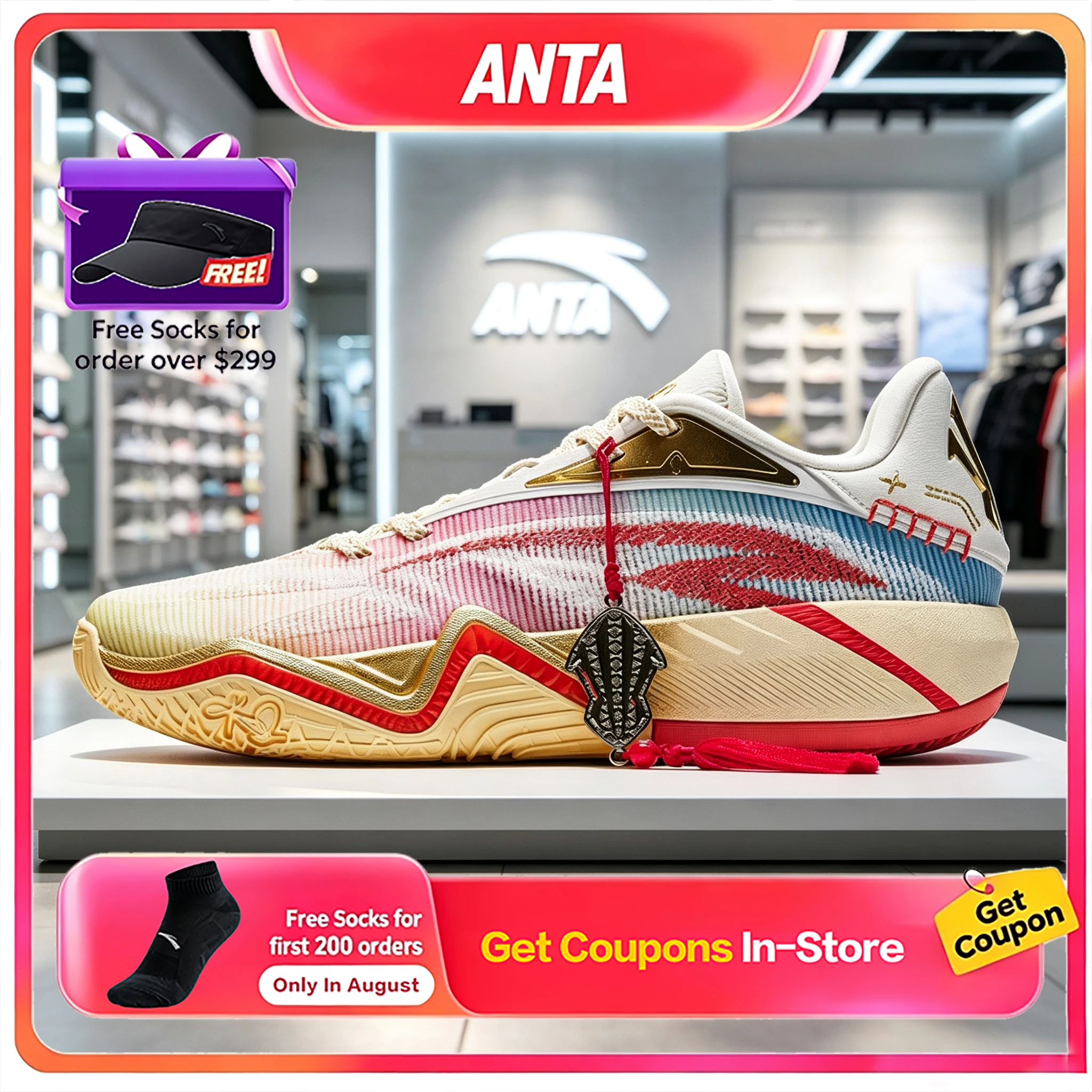 Anta KAI 3 Sunstone Men Basketball Shoes Kyrie Irving Same Style Wear Resistant Sports Sneakers
