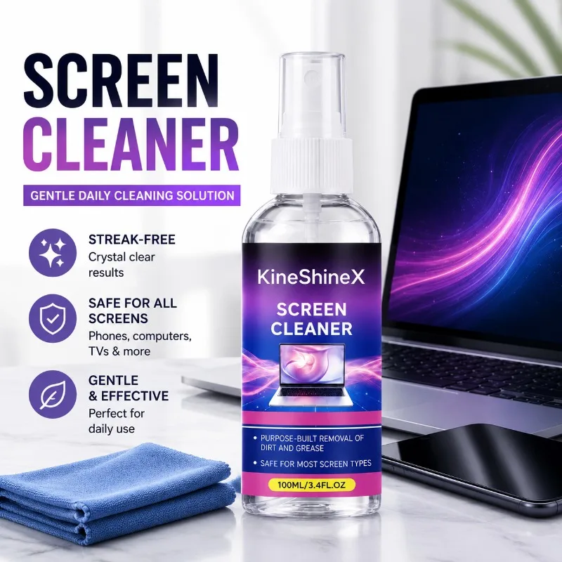 Daily Mild Screen Cleaner Convenient Gentle Purifying Liquid for Phones Laptops Televisions Multipurpose Electronic Display