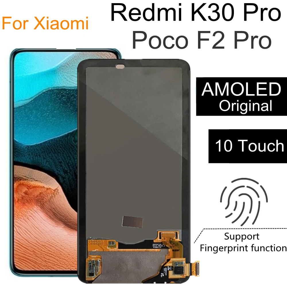 6.67  Super AMOLED For Xiaomi Redmi k30 PRO Zoom LCD Display Touch Screen Assembly Replacement Accessories For Poco F2 Pro LCD