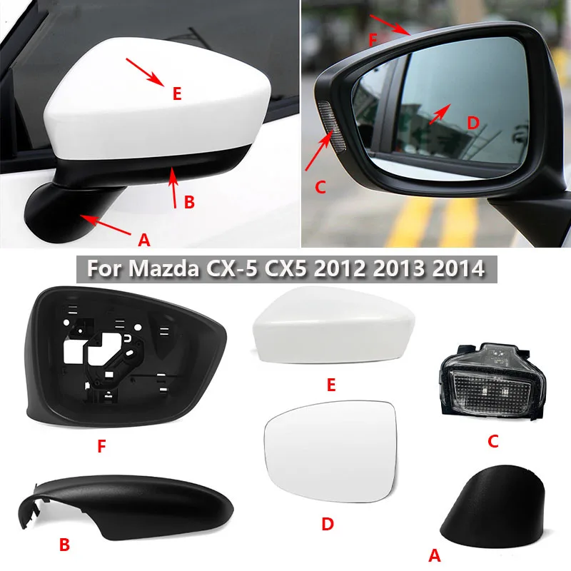 

LHD Car Exterior Rearview Side Mirror Parts Cover Turn Signal Lamp Frame Housing Lens For Mazda CX-5 CX5 2012 2013 2014