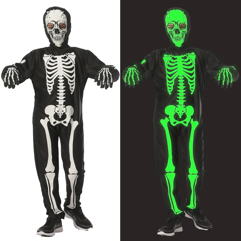Disfraz de Halloween para Niños, Lámpara Nocturna de Calavera, Conjunto de Fiesta, Disfraz de Moda para Damas, Disfraz Étnico...
