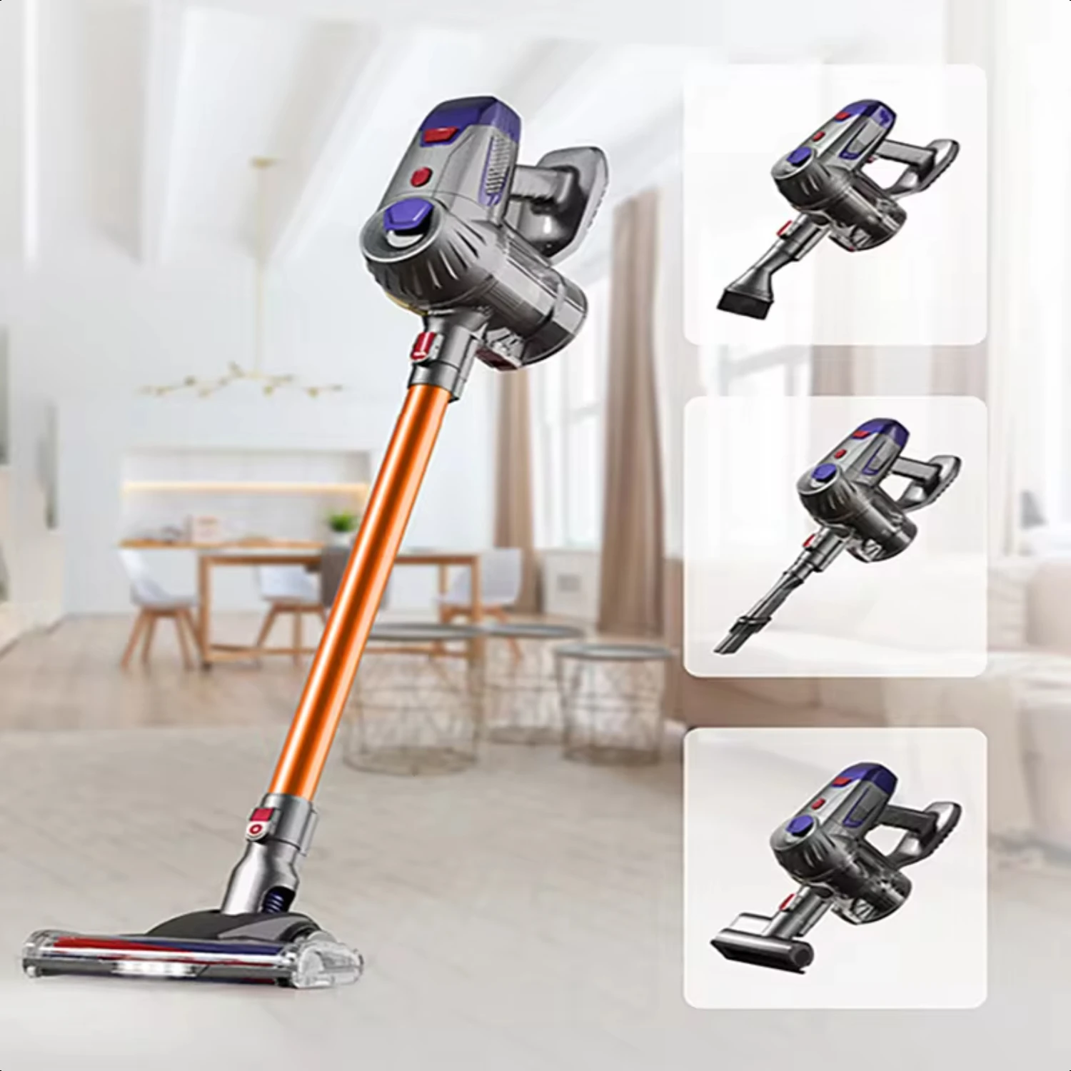 Wireless Handheld Vacuum Cleaner    Broom 15kPa Powerful Suction Carpet Floor Bedding Cleaner Removable Battery