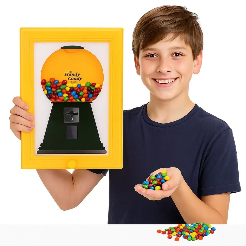 

Creative Candy Dispenser Picture Frame Dust-proof Moisture-proof Decorative Art Photo Frames Easy Restock Rotating