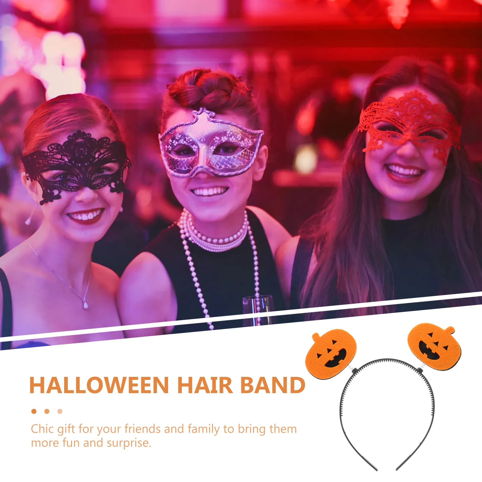 

2 Pcs Pumpkin Headband Halloween Party Hair Hoops Hairband for Women Headdress Creepy Headgear Funny Girls Accessories