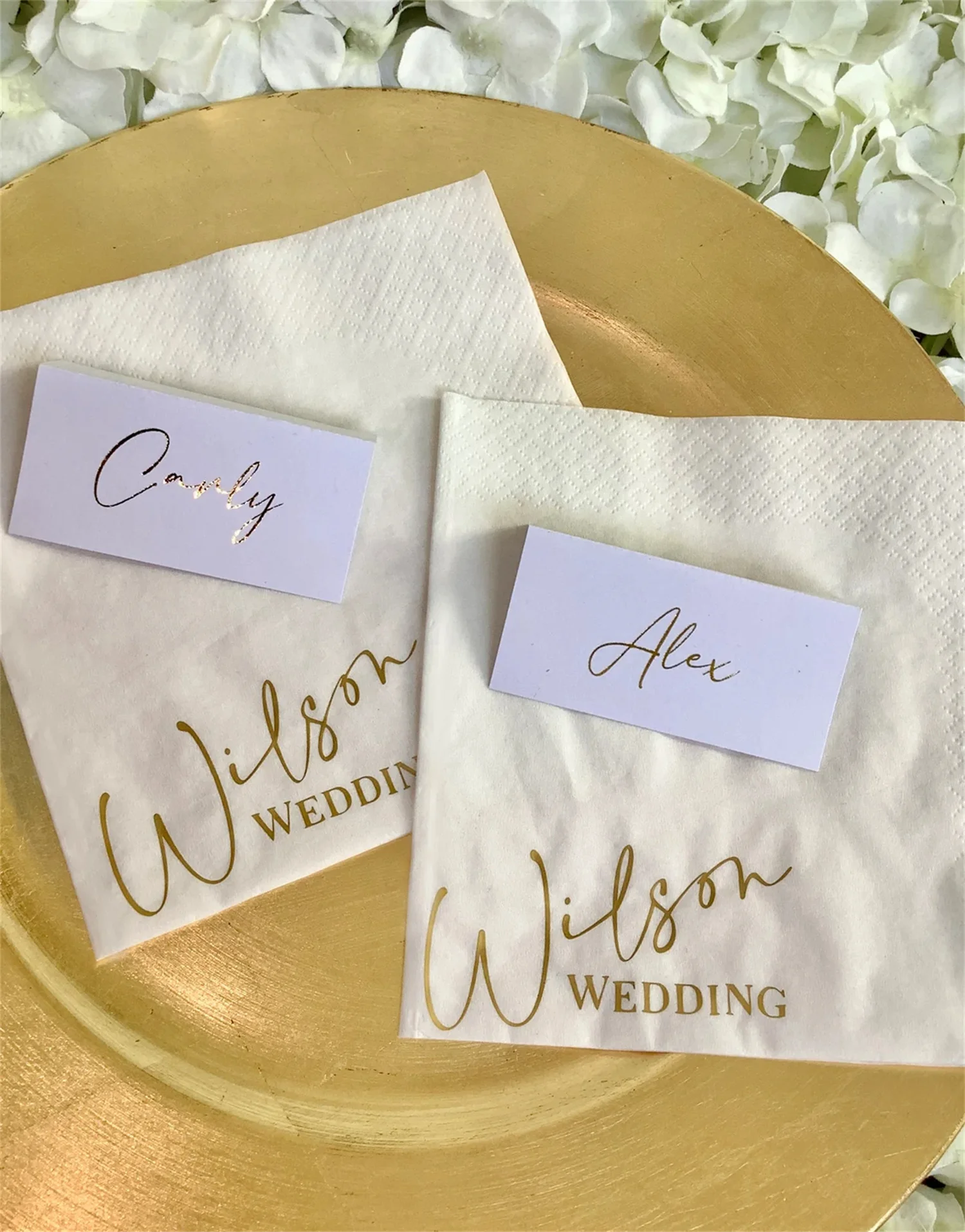 

50 PCS Custom Wedding Napkins and Place Cards, Personalised Name Napkin, Table Setting Decor