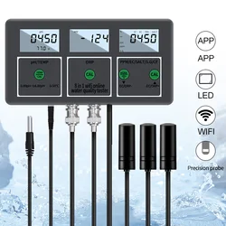 8-in-1 Multifunction Water Quality Meter Digital WiFi PH EC TDS SALT SG.Temp ORP CF Tester Smart Monitor Tuya APP Control